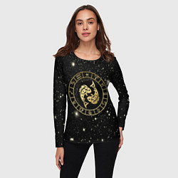 Лонгслив женский Знак Рыбы на звездном небе, цвет: 3D-принт — фото 2