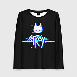 Лонгслив женский Stray blue glitch, цвет: 3D-принт