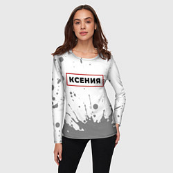 Лонгслив женский Ксения - в красной рамке на светлом, цвет: 3D-принт — фото 2