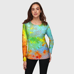 Лонгслив женский Разноцветная мозаика, цвет: 3D-принт — фото 2