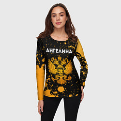 Лонгслив женский Ангелина и зологой герб РФ, цвет: 3D-принт — фото 2