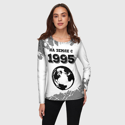 Женский лонгслив На Земле с 1995: краска на светлом / 3D-принт – фото 3