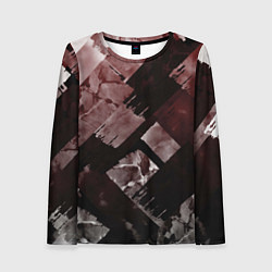 Женский лонгслив Красные и чёрные полосы