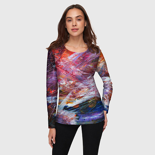 Женский лонгслив Абстрактная живопись / 3D-принт – фото 3