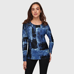 Лонгслив женский Синий абстракт, цвет: 3D-принт — фото 2