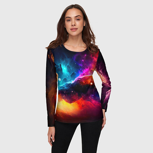 Женский лонгслив Космос, созданный нейросетью / 3D-принт – фото 3
