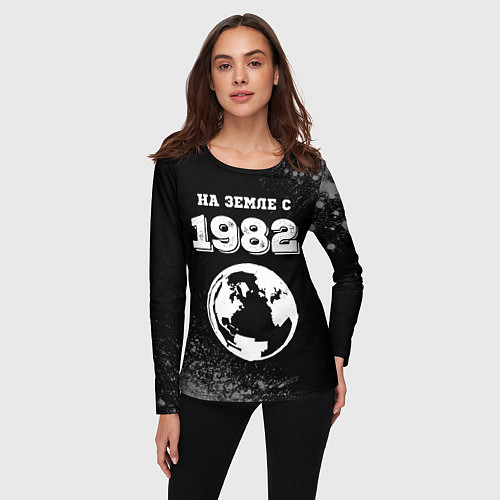 Женский лонгслив На Земле с 1982: краска на темном / 3D-принт – фото 3