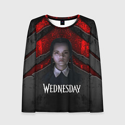 Лонгслив женский Wedneday black and red, цвет: 3D-принт