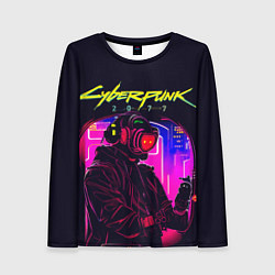 Лонгслив женский Cyberpunk, robohacker, цвет: 3D-принт