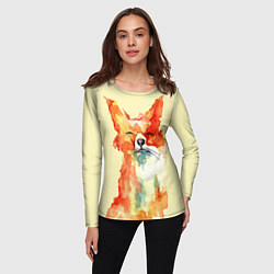 Лонгслив женский Живописная лисица, цвет: 3D-принт — фото 2