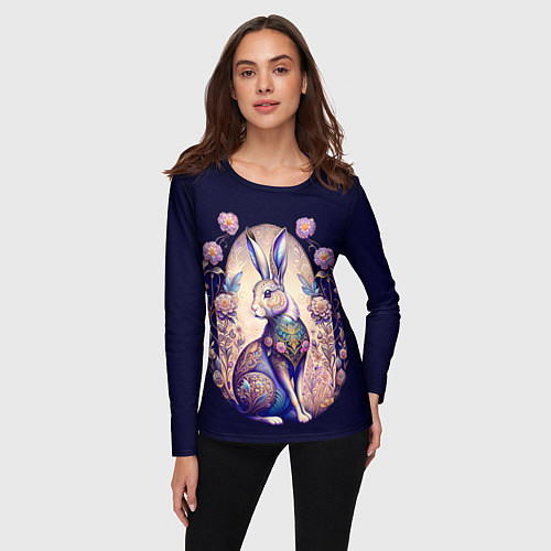 Женский лонгслив Мистический заяц / 3D-принт – фото 3