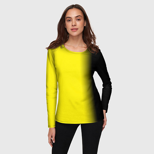 Женский лонгслив И черный и желтый / 3D-принт – фото 3
