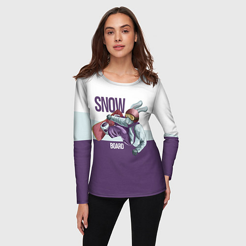 Женский лонгслив Грэп на доске / 3D-принт – фото 3