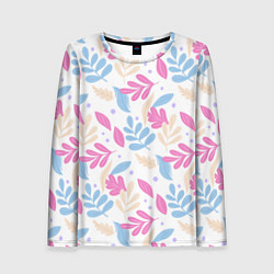 Женский лонгслив Принт из листьев