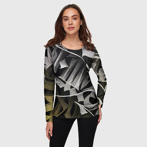 Женский лонгслив Каллиграфический момент / 3D-принт – фото 3