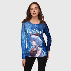 Лонгслив женский Гань Юй на фоне расколотого льда, цвет: 3D-принт — фото 2