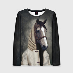 Лонгслив женский Конь в пальто в прямом смысле, цвет: 3D-принт