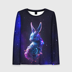 Лонгслив женский Космический звёздный кролик, цвет: 3D-принт