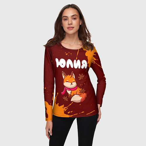 Женский лонгслив Юлия осенняя лисичка / 3D-принт – фото 3