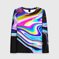 Женский лонгслив Неоновые размытые краски