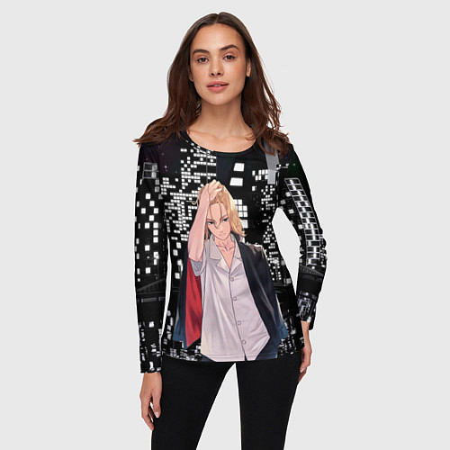 Женский лонгслив Токийские мстители ночной город / 3D-принт – фото 3