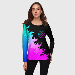 Лонгслив женский Bullet For My Valentine неоновый огонь, цвет: 3D-принт — фото 2