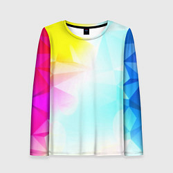 Лонгслив женский Gradient colors geometry, цвет: 3D-принт