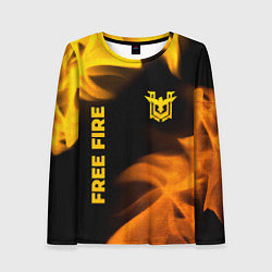Лонгслив женский Free Fire - gold gradient: надпись, символ, цвет: 3D-принт