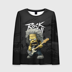 Лонгслив женский Rock and Roll Simpsons, цвет: 3D-принт