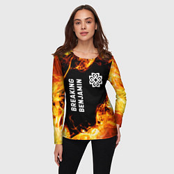Лонгслив женский Breaking Benjamin и пылающий огонь, цвет: 3D-принт — фото 2