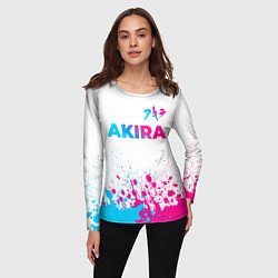 Лонгслив женский Akira neon gradient style: символ сверху, цвет: 3D-принт — фото 2