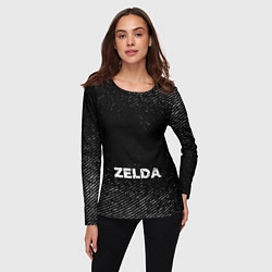Лонгслив женский Zelda с потертостями на темном фоне, цвет: 3D-принт — фото 2