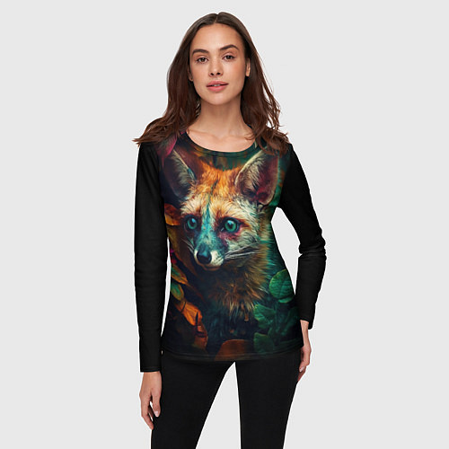 Женский лонгслив Лисица в лесу / 3D-принт – фото 3