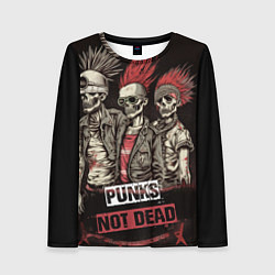 Лонгслив женский Punks not dead, цвет: 3D-принт