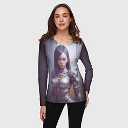 Лонгслив женский Девушка киберпанк, цвет: 3D-принт — фото 2