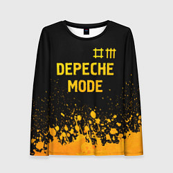 Лонгслив женский Depeche Mode - gold gradient: символ сверху, цвет: 3D-принт