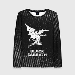 Лонгслив женский Black Sabbath с потертостями на темном фоне, цвет: 3D-принт