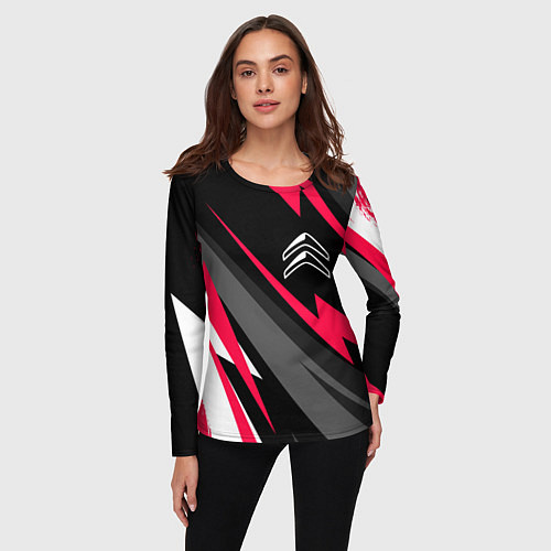 Женский лонгслив Citroen fast lines / 3D-принт – фото 3