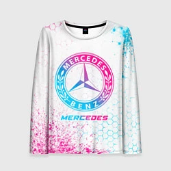 Лонгслив женский Mercedes neon gradient style, цвет: 3D-принт