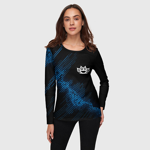 Женский лонгслив Five Finger Death Punch звуковая волна / 3D-принт – фото 3