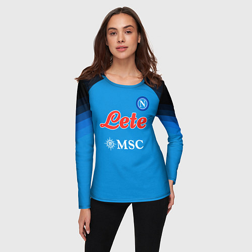 Женский лонгслив Виктор Осимхен Наполи форма 2223 домашняя / 3D-принт – фото 3