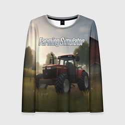 Лонгслив женский Farming Simulator - Красный трактор, цвет: 3D-принт