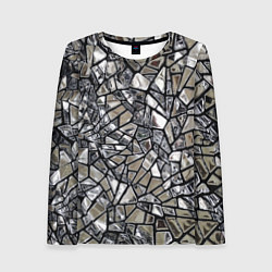 Лонгслив женский Зеркальные пластины - паттерн, цвет: 3D-принт