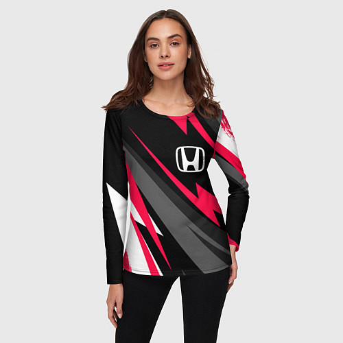 Женский лонгслив Honda fast lines / 3D-принт – фото 3