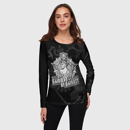 Женский лонгслив Пограничные войска - бывших не бывает / 3D-принт – фото 3
