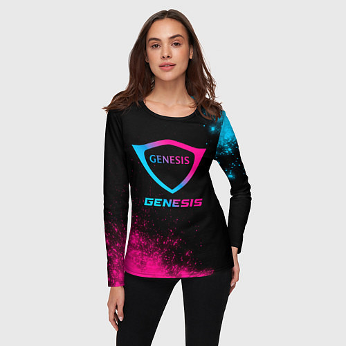 Женский лонгслив Genesis - neon gradient / 3D-принт – фото 3