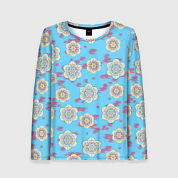 Женский лонгслив Мандала орнамент на пятнах
