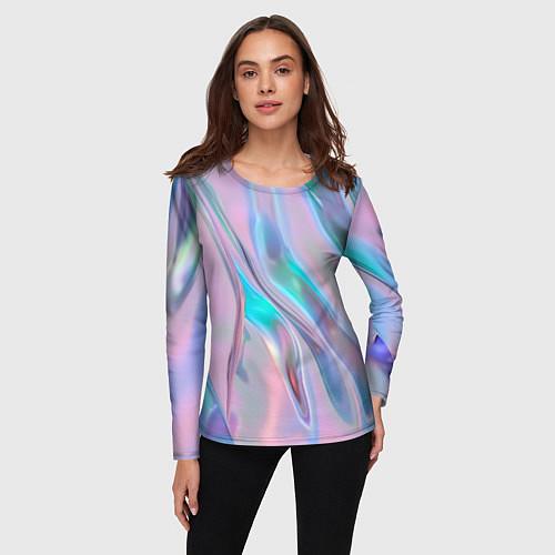 Женский лонгслив Атласный шёлк / 3D-принт – фото 3