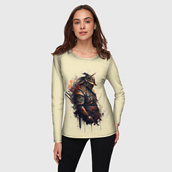 Лонгслив женский Самурай с двумя мечами - нейросеть, цвет: 3D-принт — фото 2