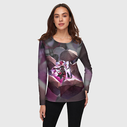 Женский лонгслив Кафка электрический тип / 3D-принт – фото 3